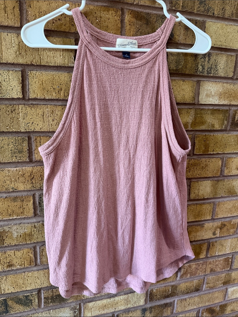 Universal Thread Dusty Rose Ribbed High-Neck Tank